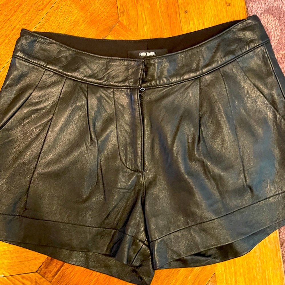 Black Leather Short
